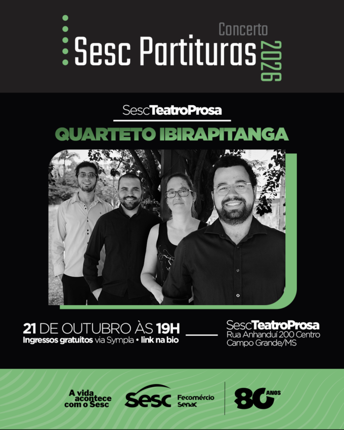 Quarteto Ibirapitanga se apresenta em concerto de música brasileira em Campo Grande
