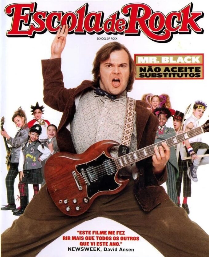 Análise do filme Escola de Rock com Jack Black no papel principal.